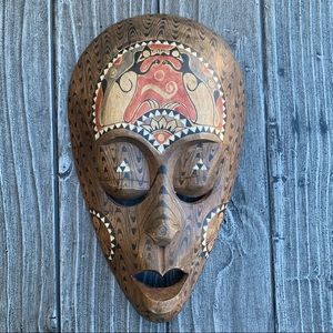 Handcrafted African Wood Wall Mask Decor Beauty